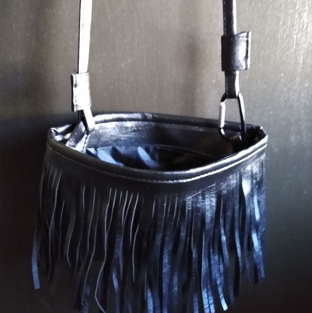 Faux leather tassel purse
